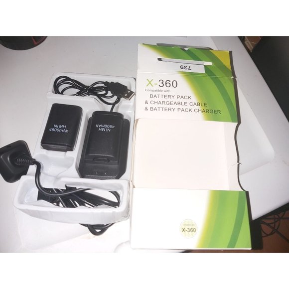 X-360 Compatible Battery Pack, Chargeable Cable & Battery Pack Charger - Picture 1 of 2